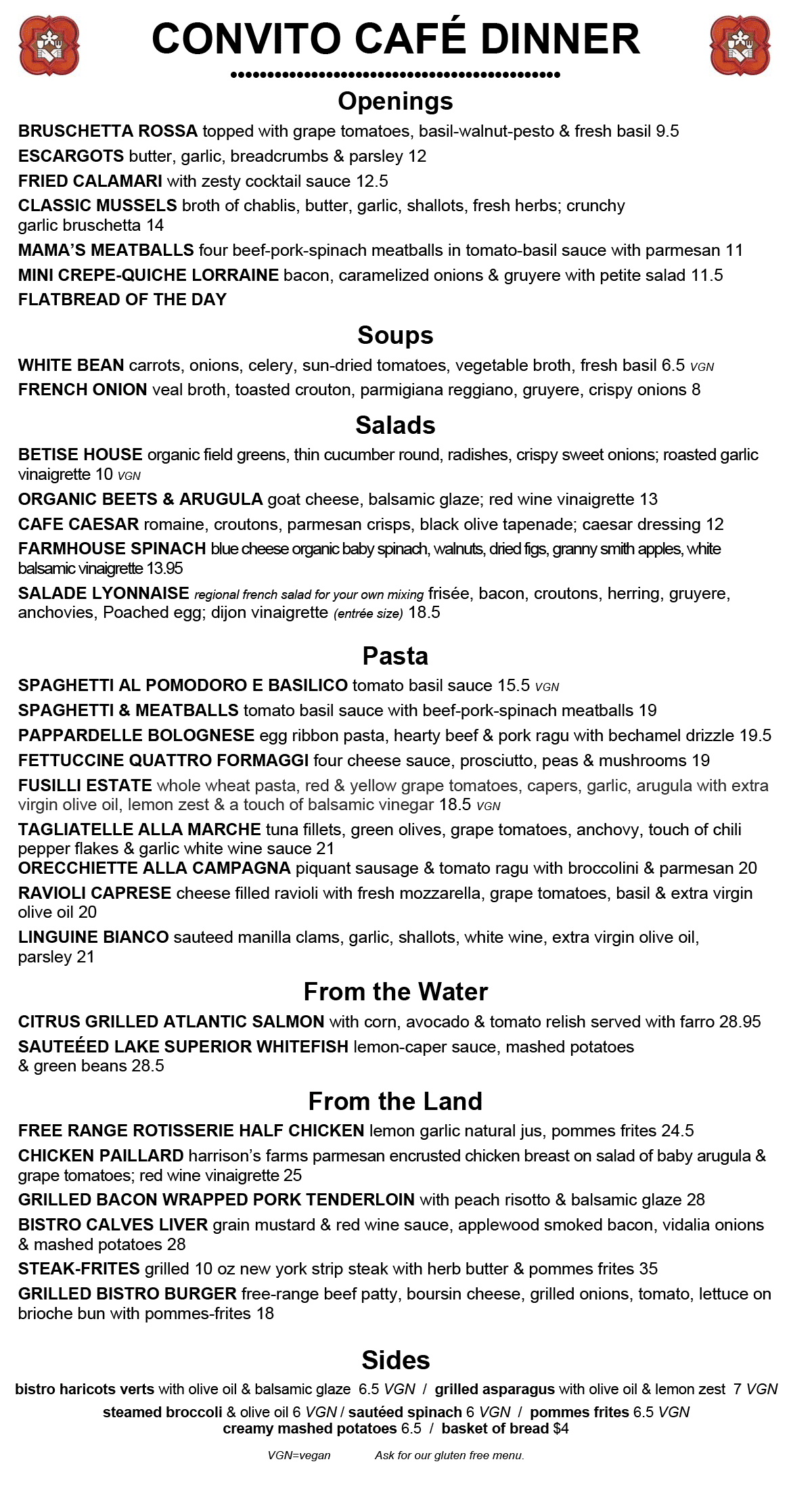 CONVITO CAFÉ DINNER 