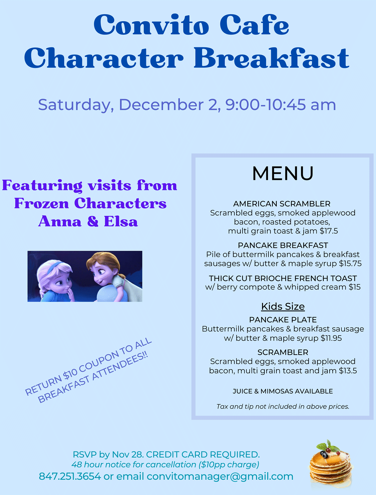 Convito Character Breakfast