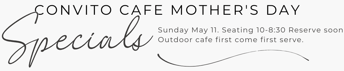 Convito Cafe Easter Menu