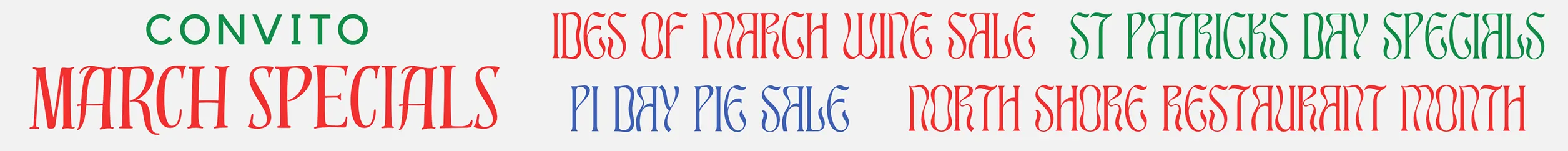 Convito March SPECIALS 2026