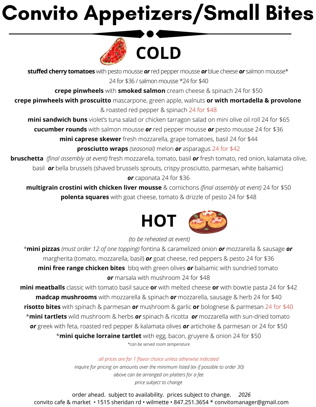 Convito Appetizers Small Bites - 2026