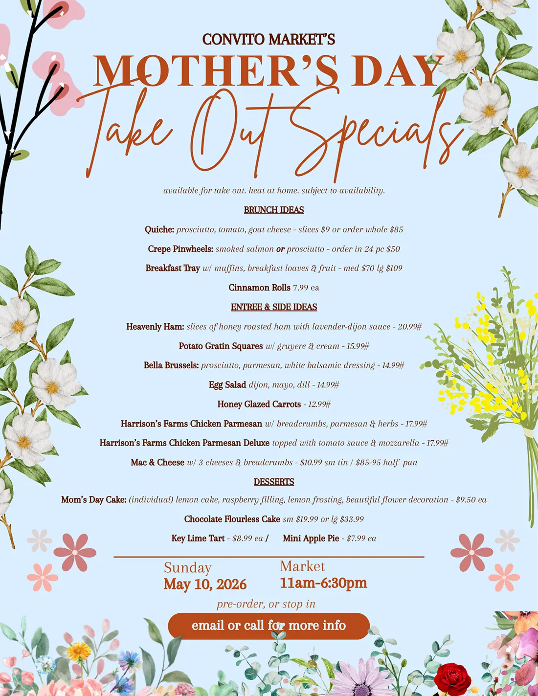 Convito Market Mother's Day Take Out Specials - 2026