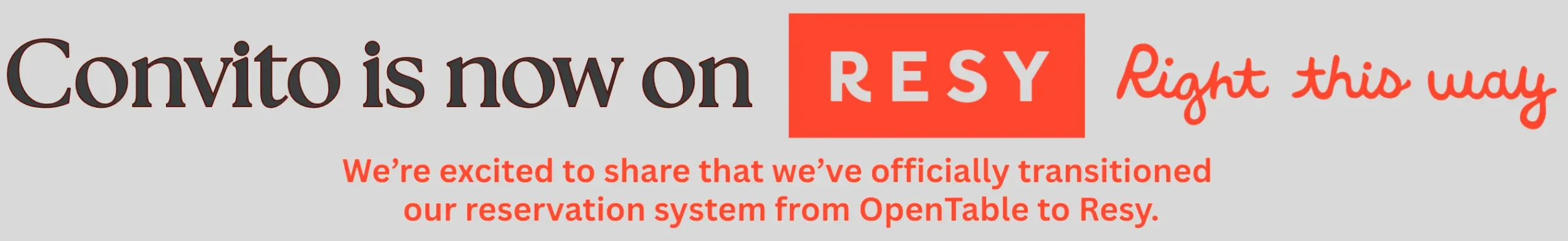 Click to make a reservation Convito is now on Resy