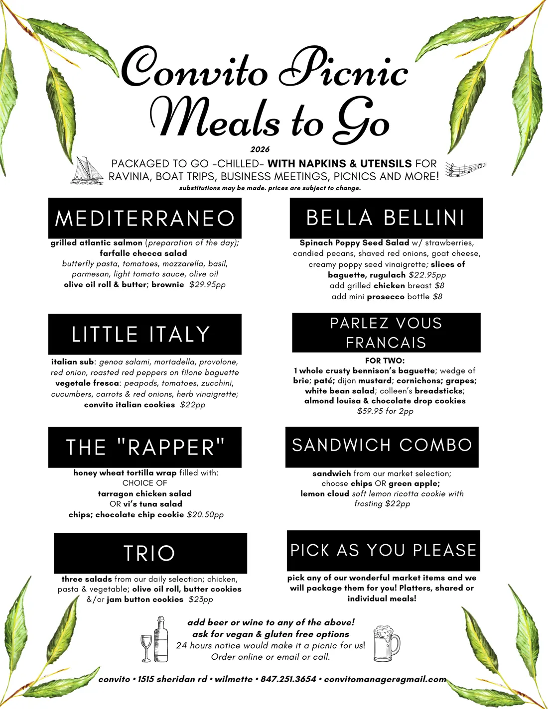 Convito Meals to Go